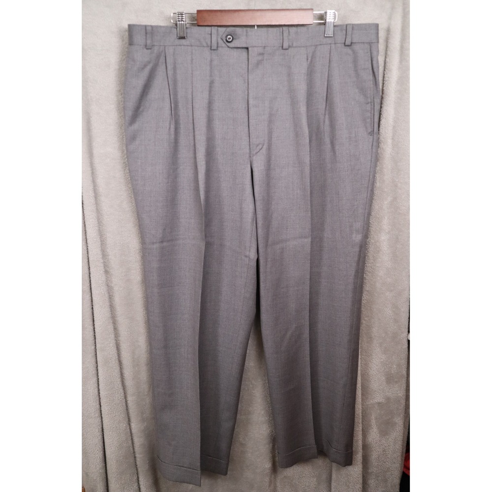 Ralph Lauren Mens 40x30 Grey Pleated Wool Cashmere 120s Dress Pants Canada